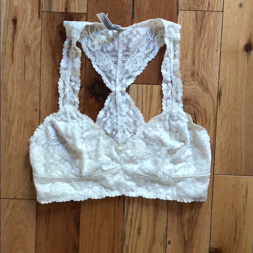 Free People M white Lace Bralette